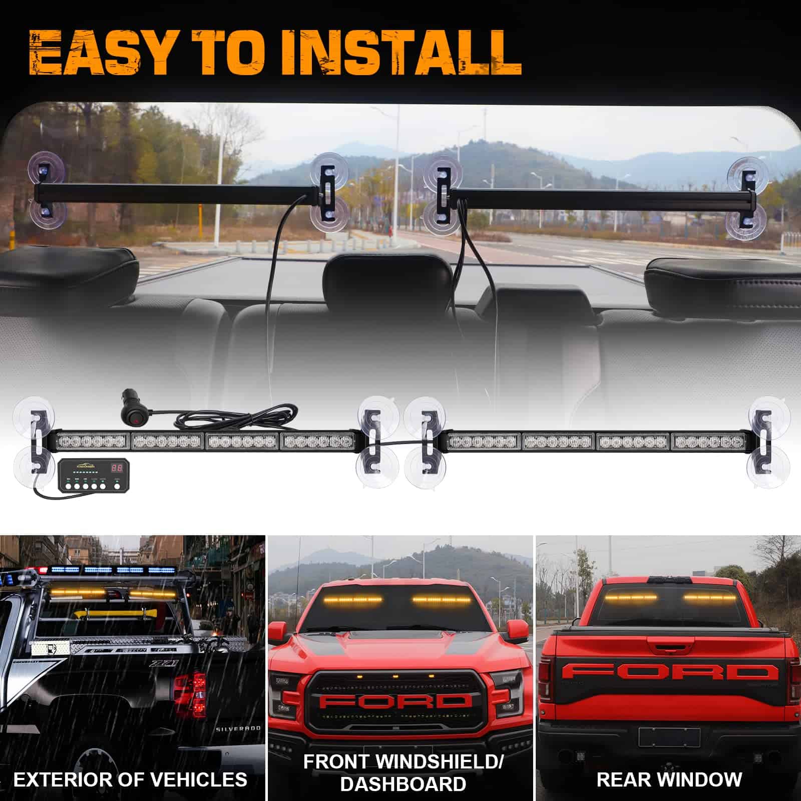 XRIDONSEN 2x 18.5 pulgadas Barra de Luces de Emergencia - Imagen 6