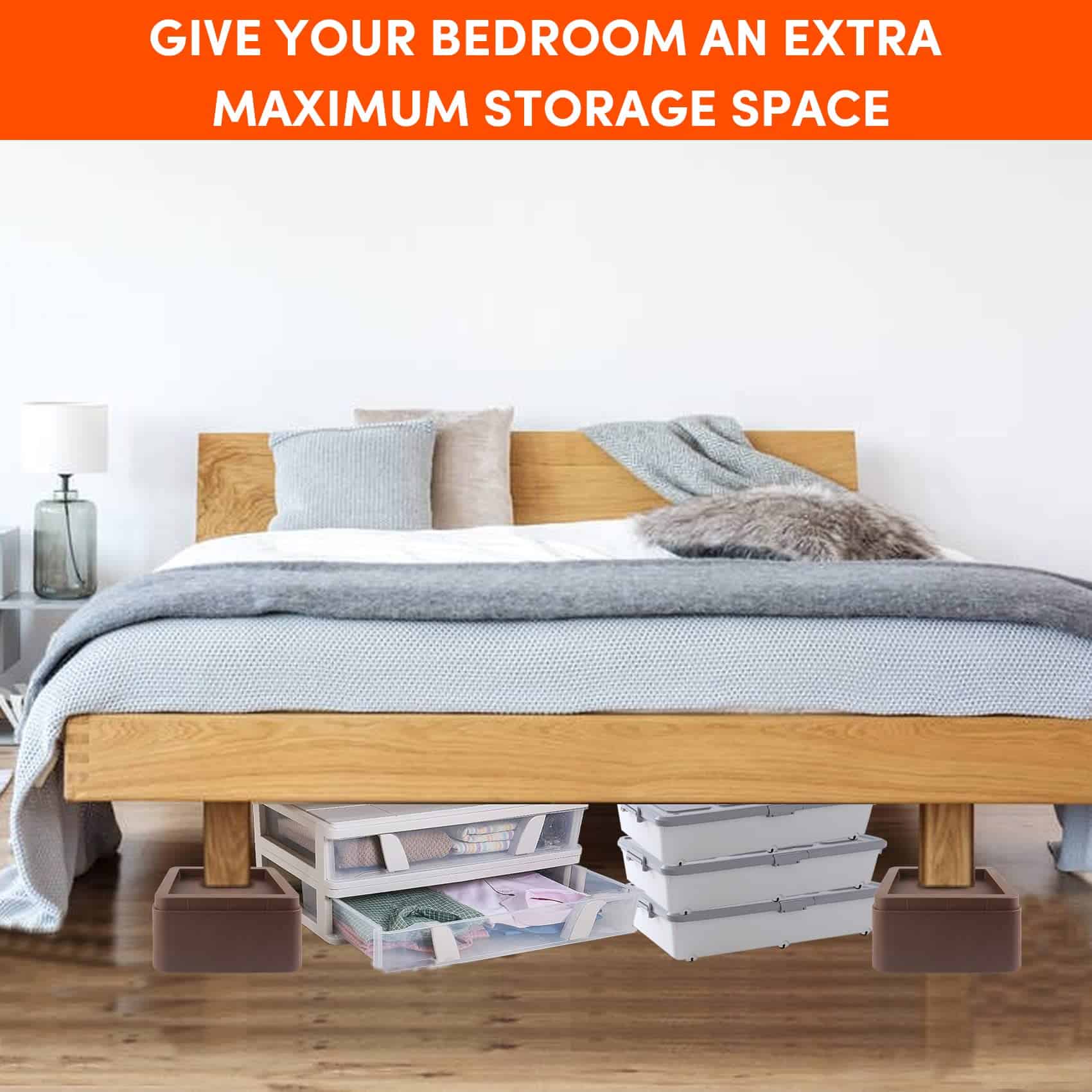 Juego de 8 Elevadores de Cama Sobredimensionados DEDU, - Imagen 5