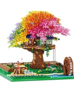 KLMEi Casa del Arcoiris de Cerezo Micro Bloques de