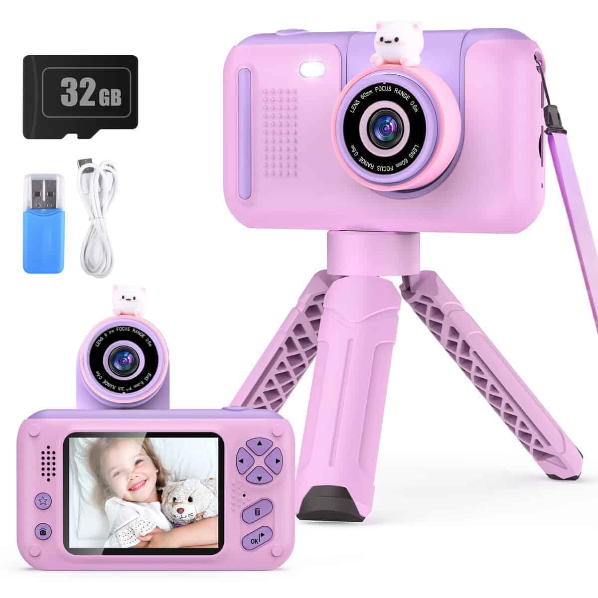 Cámara de Niños Real 1080P PURULU con Lente Abatible para