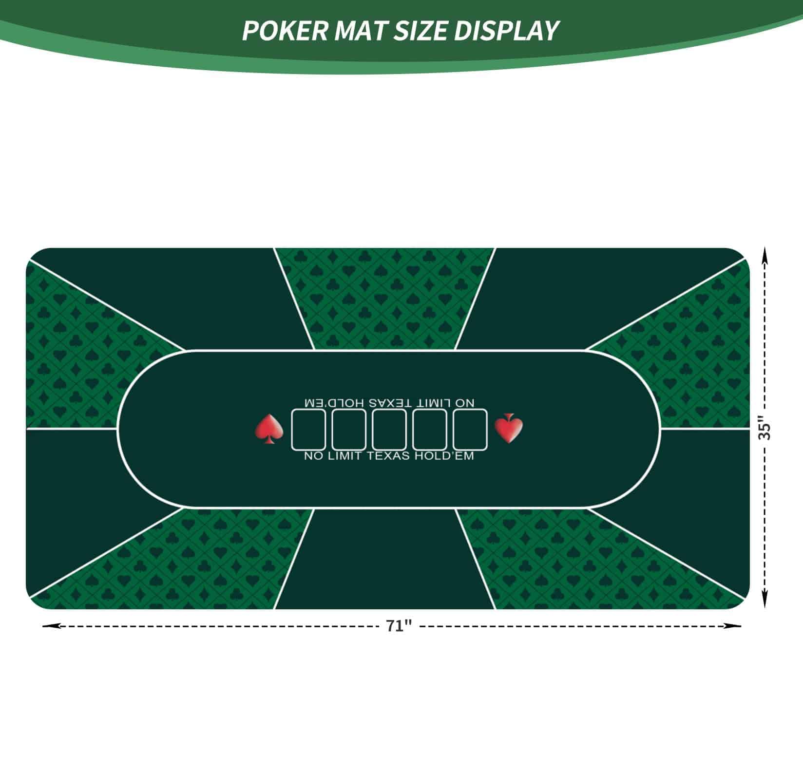 Tapete de Póker Texas Hold'em nuveti de 70 x 35 pulgadas, - Imagen 3