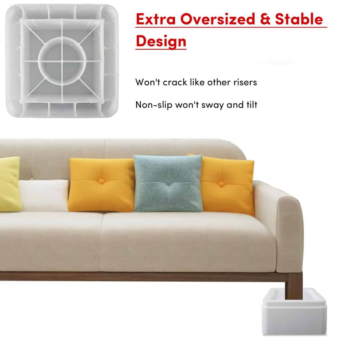 DEDU Elevadores de cama extragrandes de alta resistencia - Imagen 6