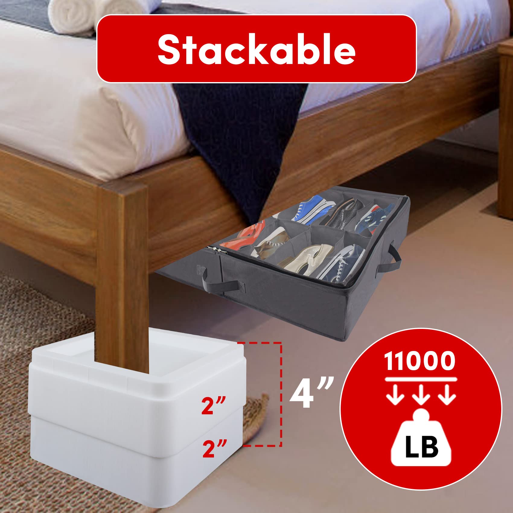 DEDU Elevadores de cama extragrandes de alta resistencia - Imagen 8