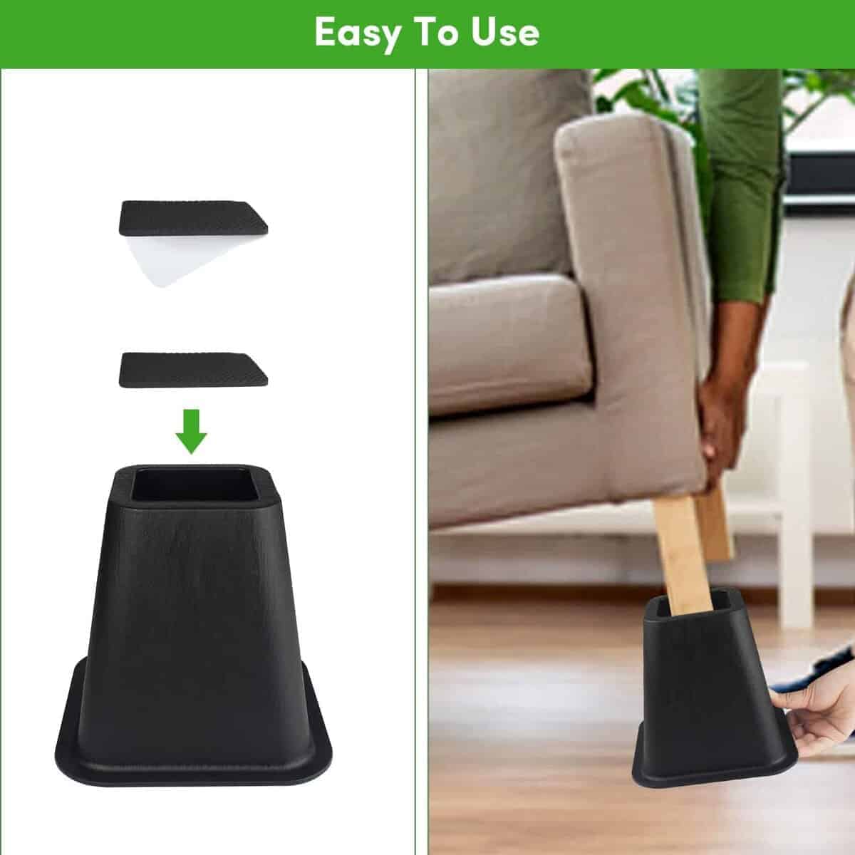 Juego de 9 Elevadores de Cama de 6 Pulgadas DEDU, - Imagen 8