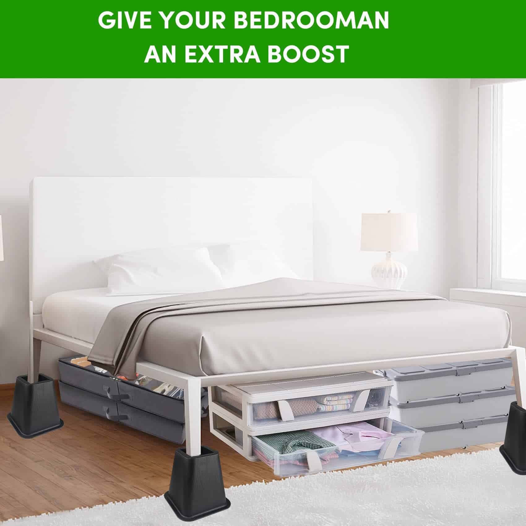 Juego de 9 Elevadores de Cama de 6 Pulgadas DEDU, - Imagen 5