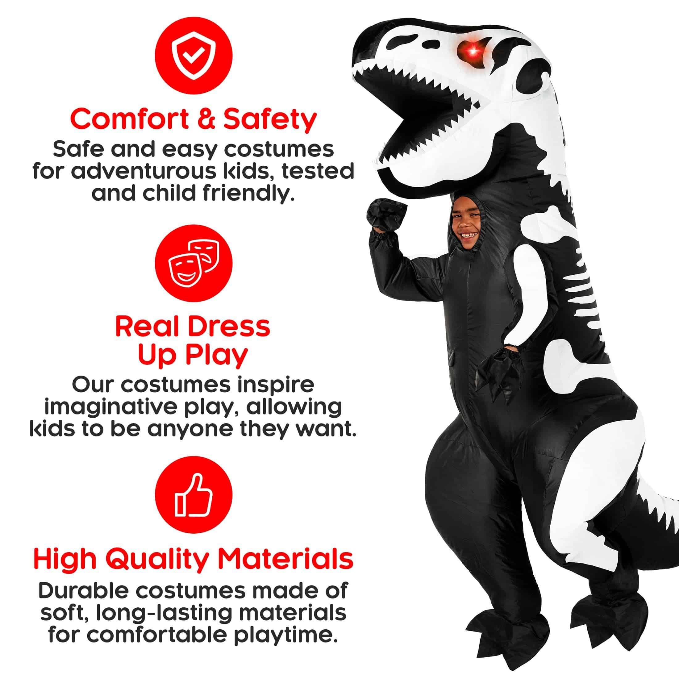 Disfraz de Dinosaurio Inflable con Ojos de Luz LED para - Imagen 6