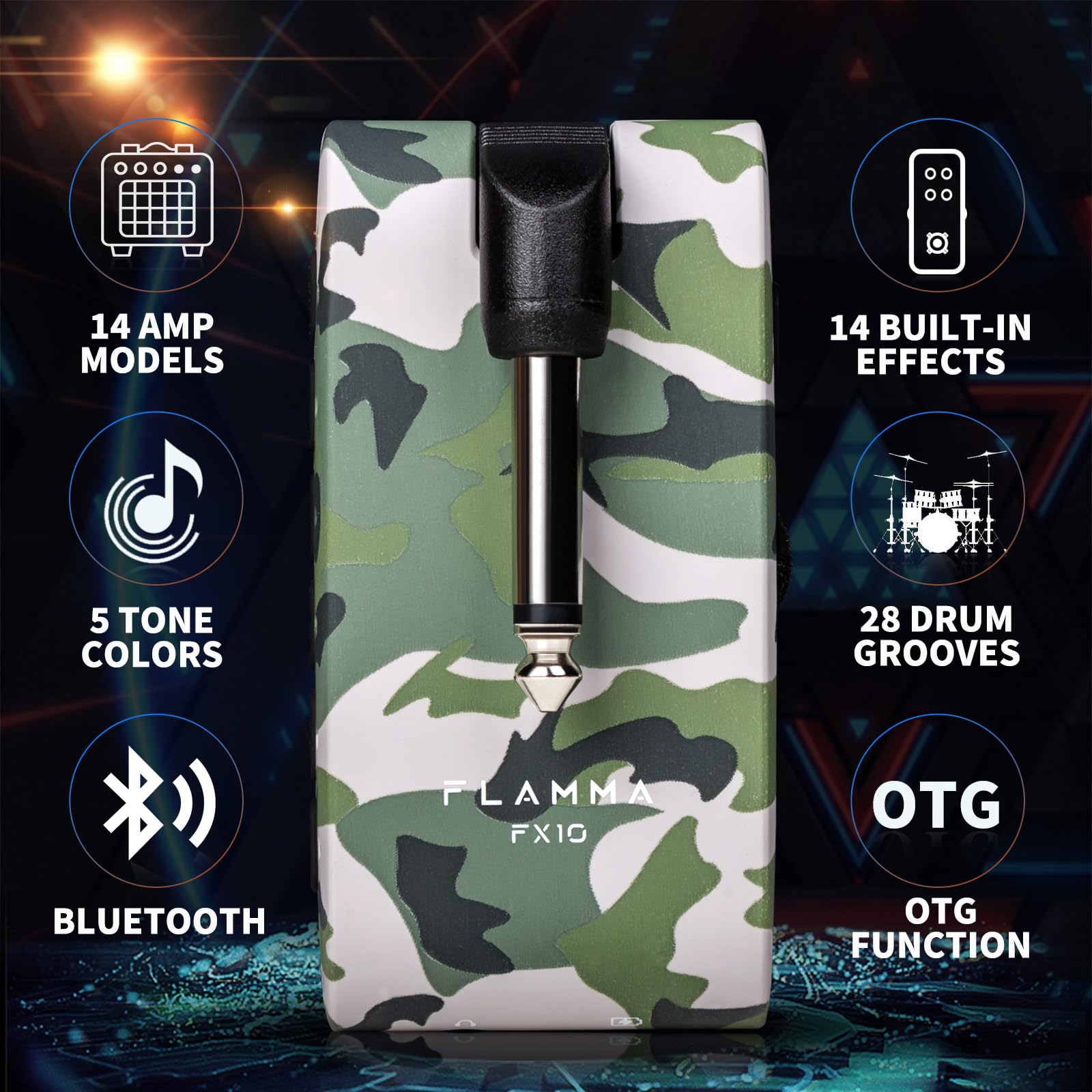 Amplificador de Auriculares para Guitarra Portátil FLAMMA - Imagen 3