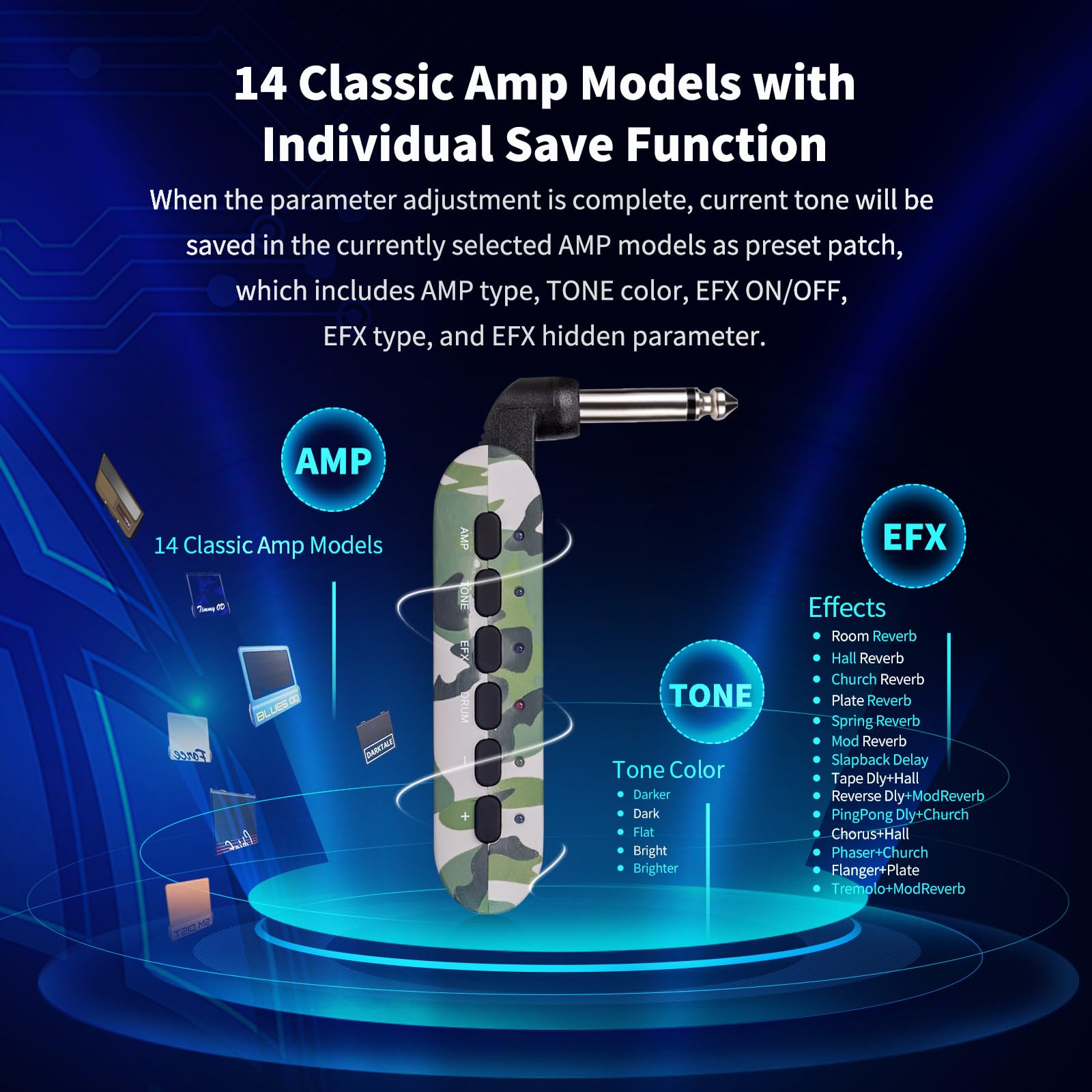 Amplificador de Auriculares para Guitarra Portátil FLAMMA - Imagen 5