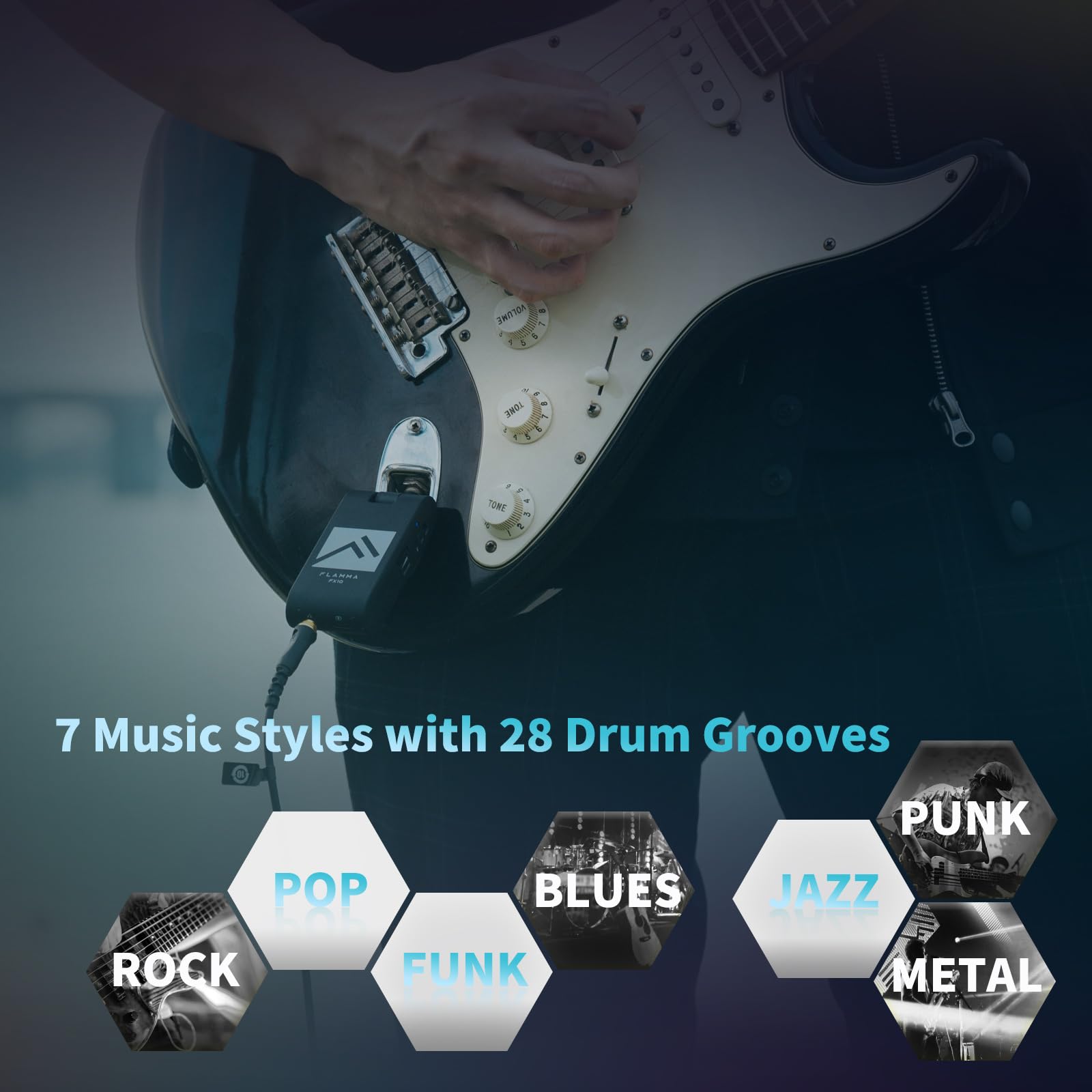 Amplificador de Auriculares de Guitarra Portátil FLAMMA con - Imagen 6