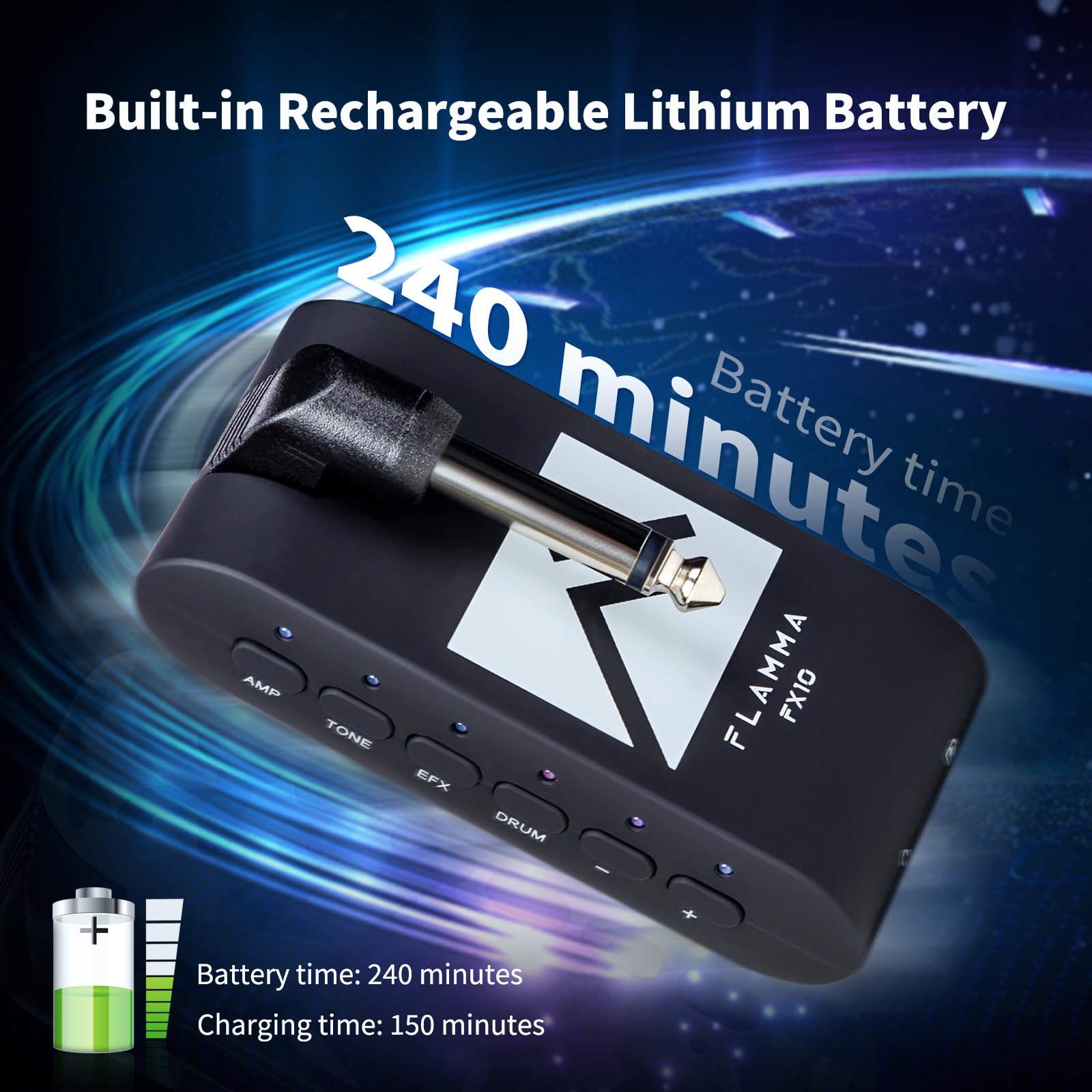 Amplificador de Auriculares de Guitarra Portátil FLAMMA con - Imagen 7