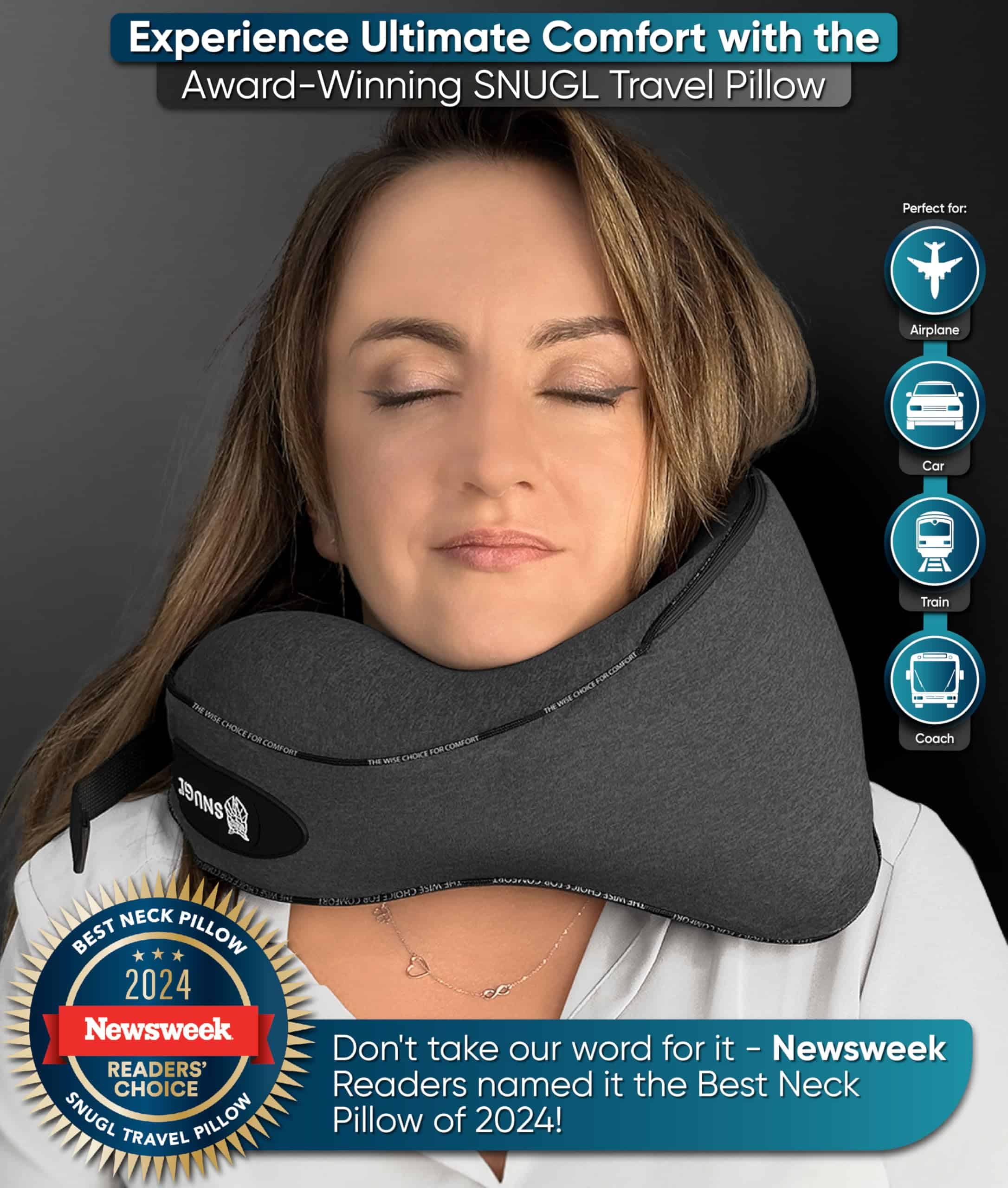 Almohada de Viaje para el Cuello SNUGL - Almohada de - Imagen 3