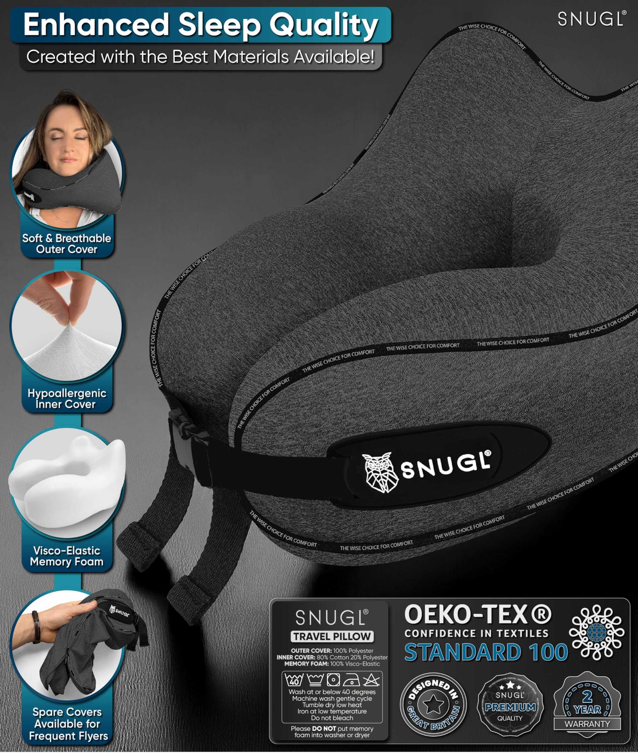 Almohada de Viaje para el Cuello SNUGL - Almohada de - Imagen 8