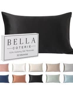 Funda de Almohada de Seda de Lujo Bella -Negro Carbón