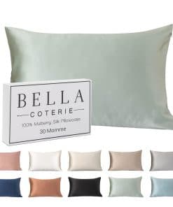 Funda de almohada de seda de lujo Bella -Verde Salvia