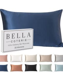 Funda de Almohada de Seda de Lujo Bella -Azul Marino