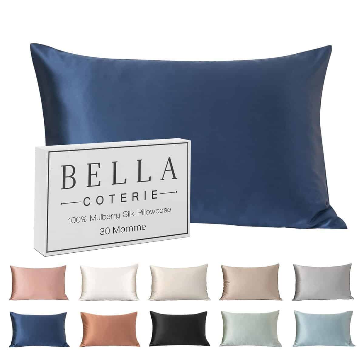 Funda de Almohada de Seda de Lujo Bella -Azul Marino