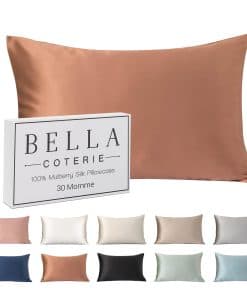 Funda de Almohada de Seda de Lujo Bella -Marrón Rosado
