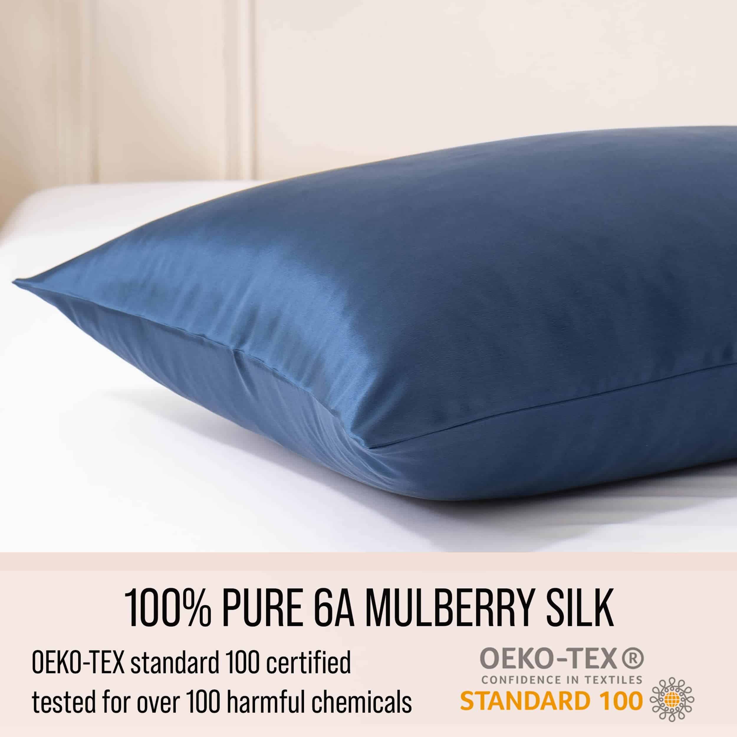 Funda de Almohada de Seda de Lujo Bella -Azul Marino - Imagen 5