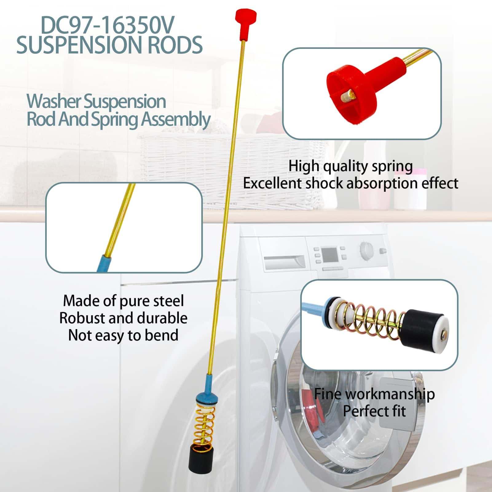 2024 Upgrade DC97-16350V Juego de 4 Varillas de Suspensión - Imagen 4