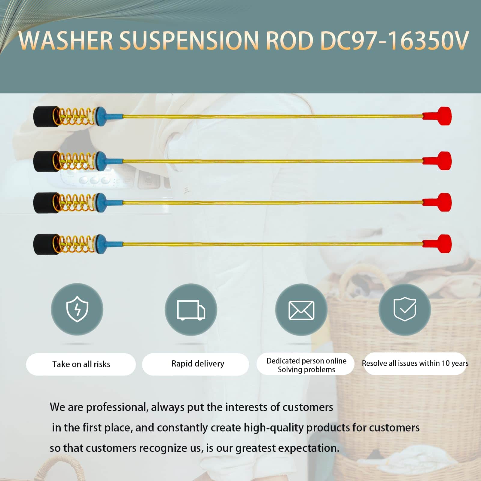 2024 Upgrade DC97-16350V Juego de 4 Varillas de Suspensión - Imagen 7