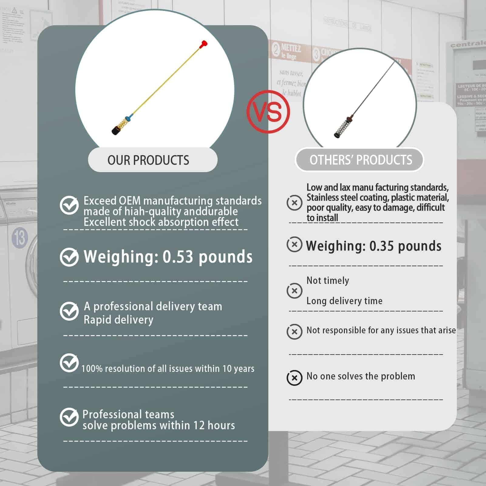 2024 Upgrade DC97-16350V Juego de 4 Varillas de Suspensión - Imagen 3