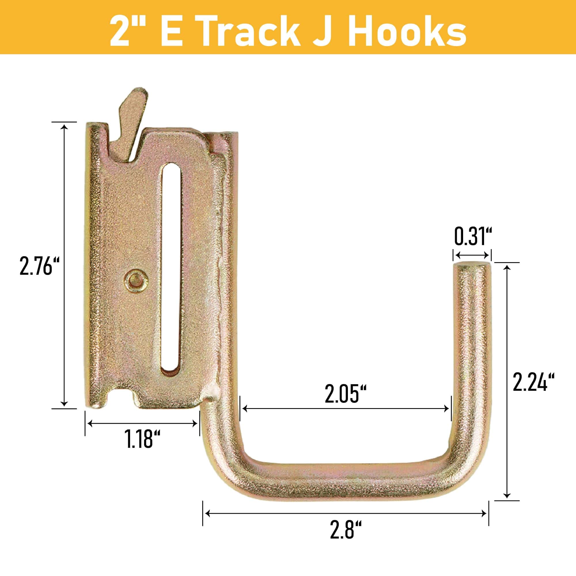 lukar 20 Pack Ganchos E Track, 2" Ganchos en J E-Track, - Imagen 6