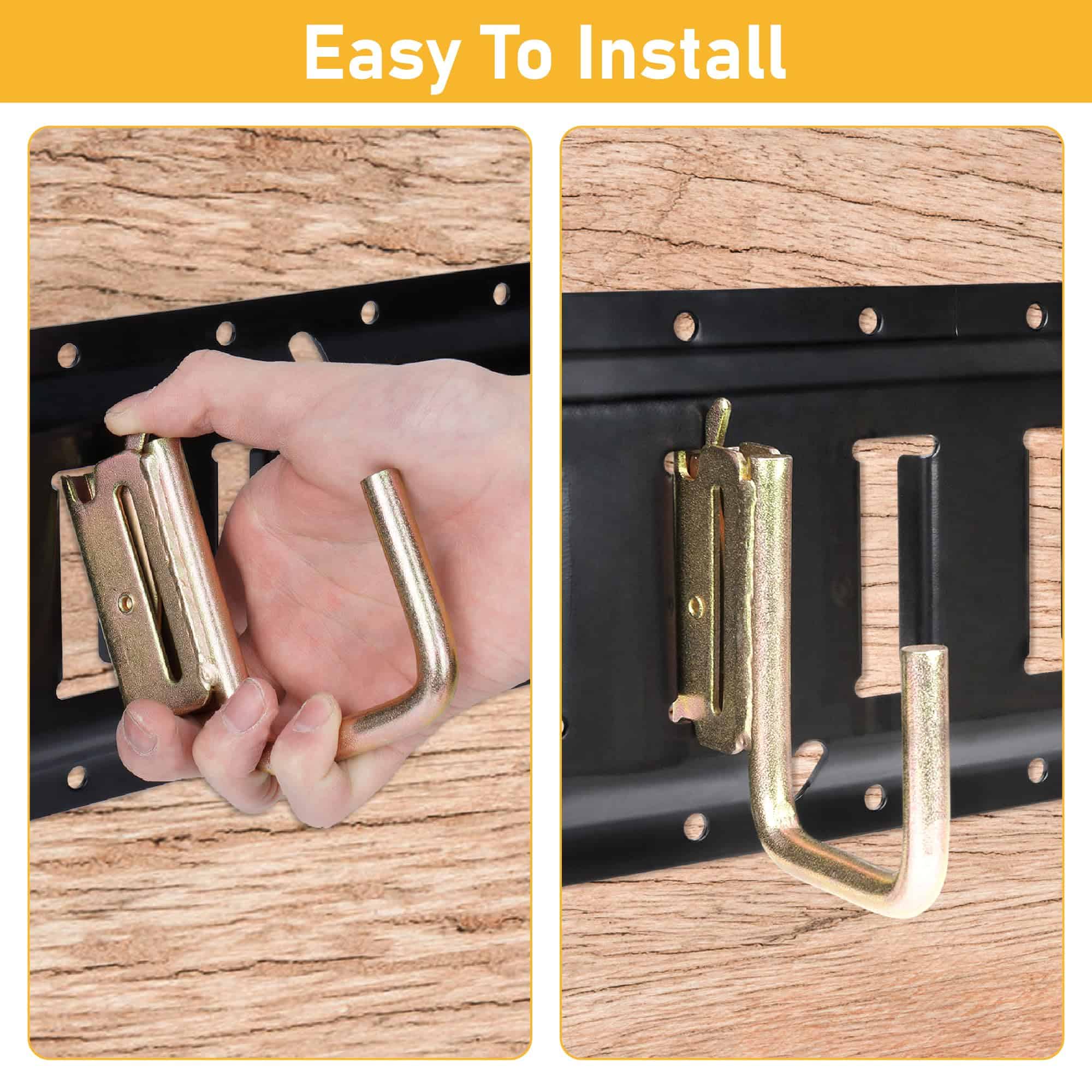 lukar 20 Pack Ganchos E Track, 2" Ganchos en J E-Track, - Imagen 5