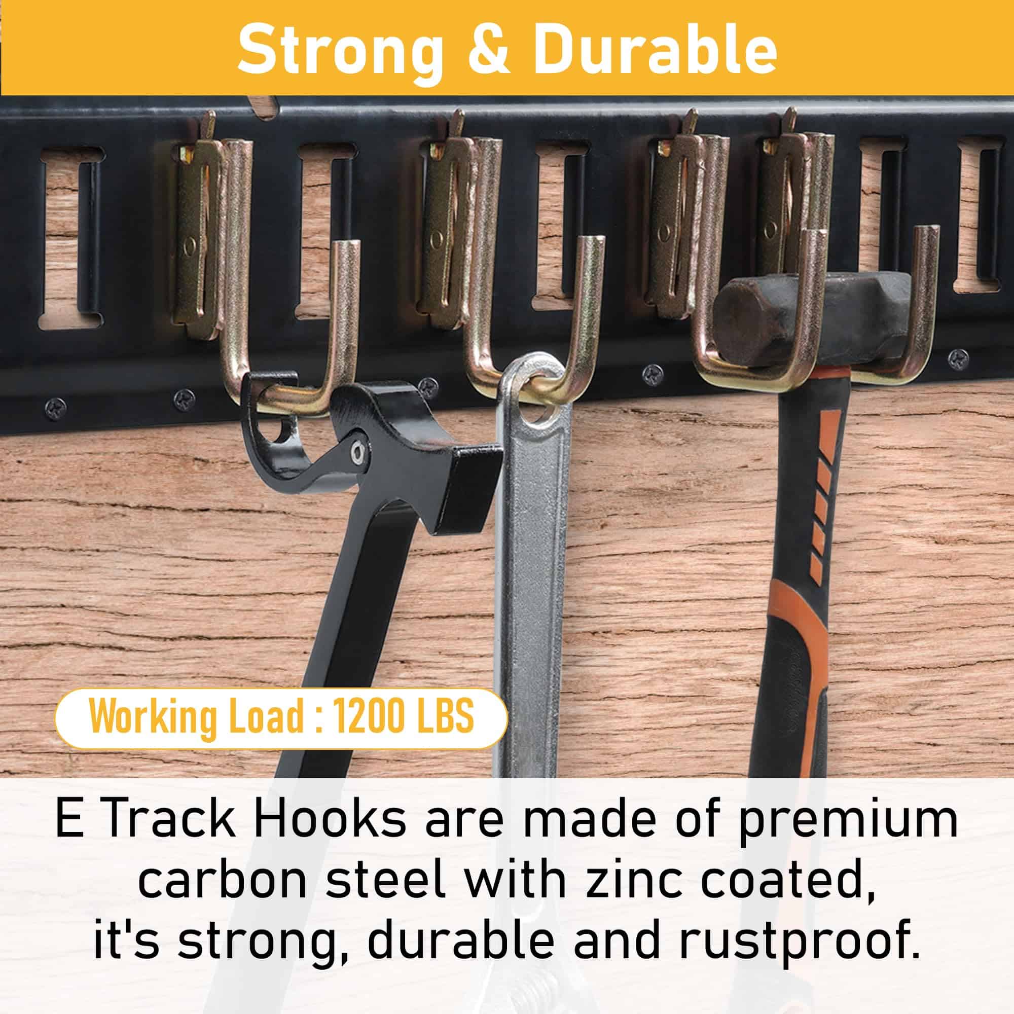 lukar 20 Pack Ganchos E Track, 2" Ganchos en J E-Track, - Imagen 4