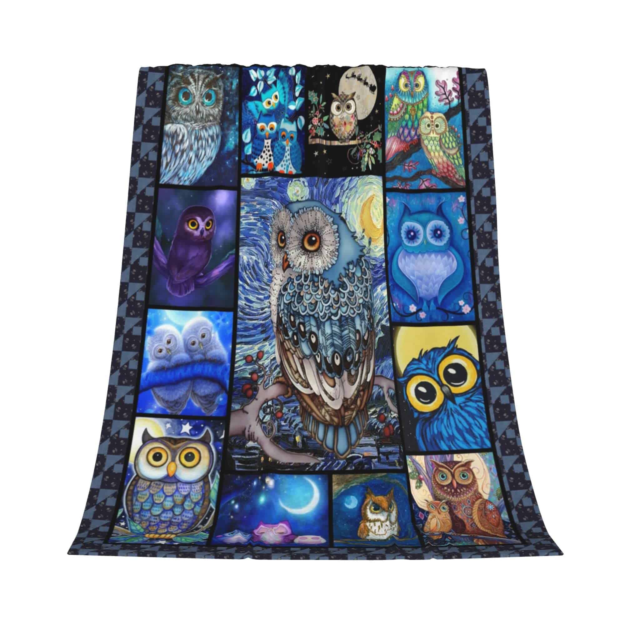 Manta con Tema de Búho para Mujeres, Manta de Felpa, 80*60 - Imagen 9