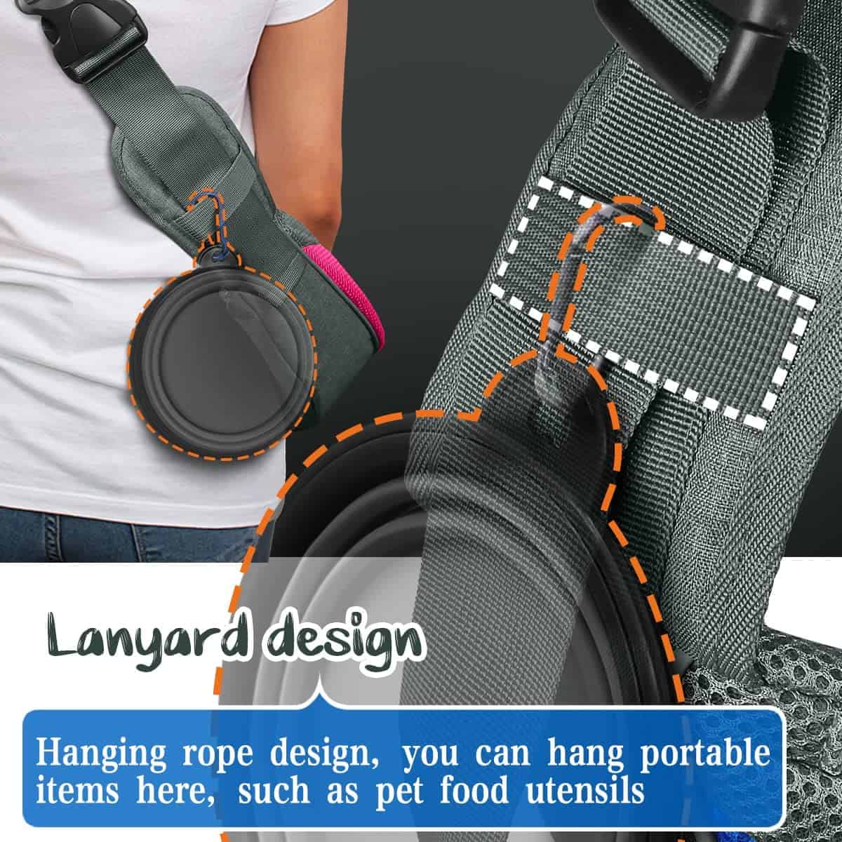 AOFOOK Dog Sling Carrier Anti - Pinch Hair Adjustable - Imagen 9