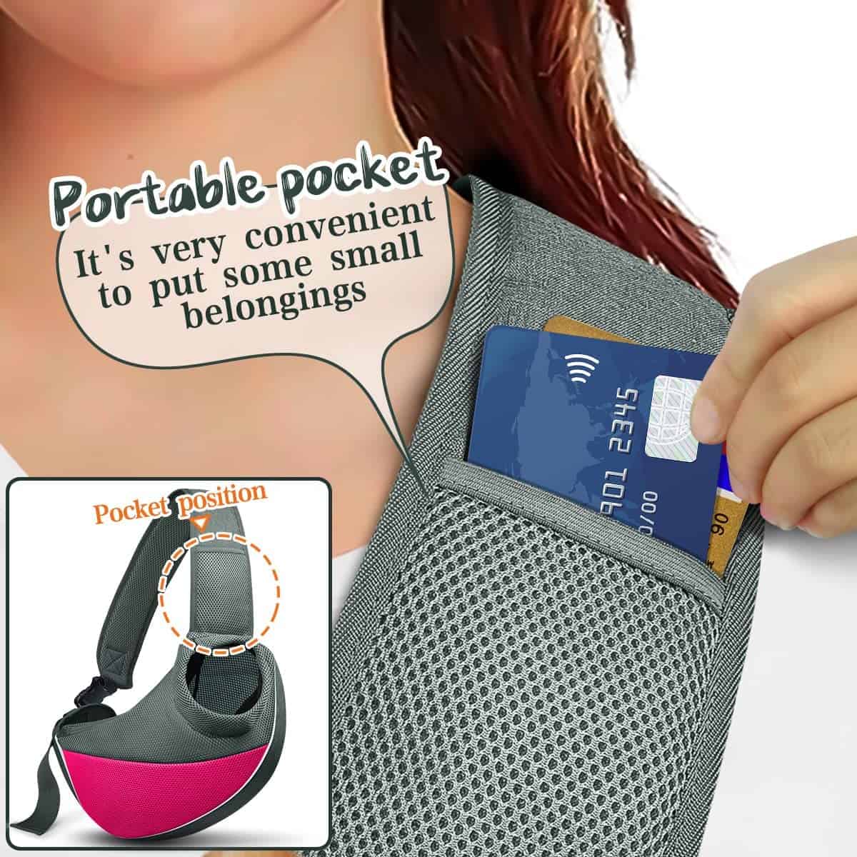 AOFOOK Dog Sling Carrier Anti - Pinch Hair Adjustable - Imagen 10