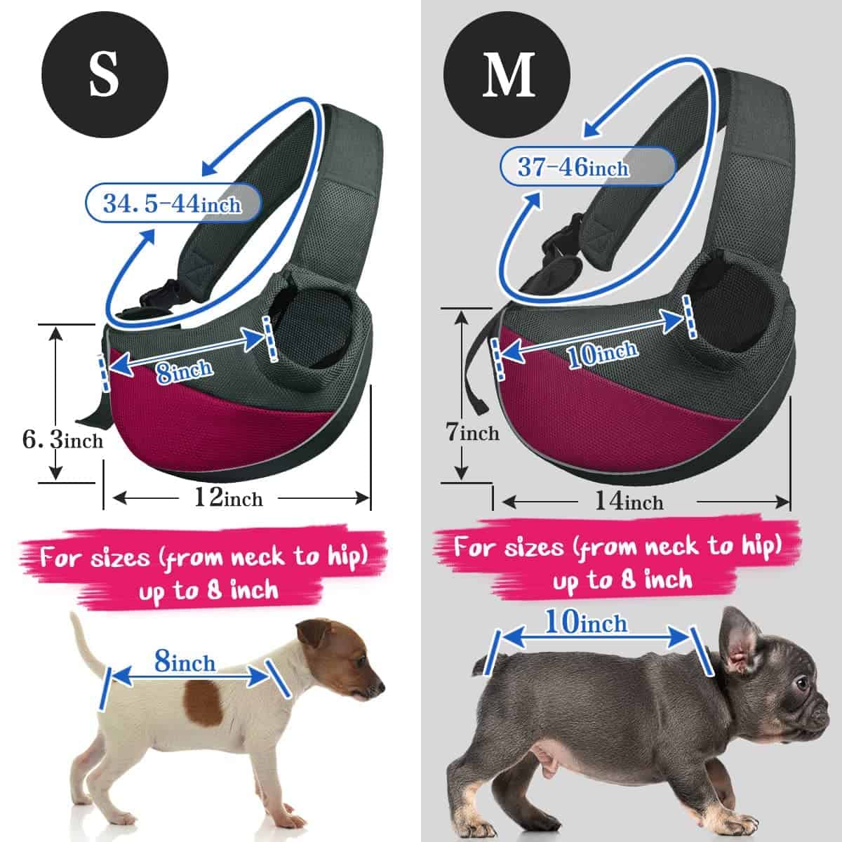 AOFOOK Dog Sling Carrier Anti - Pinch Hair Adjustable - Imagen 8