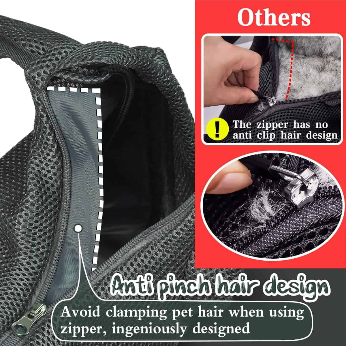 AOFOOK Dog Sling Carrier Anti - Pinch Hair Adjustable - Imagen 3