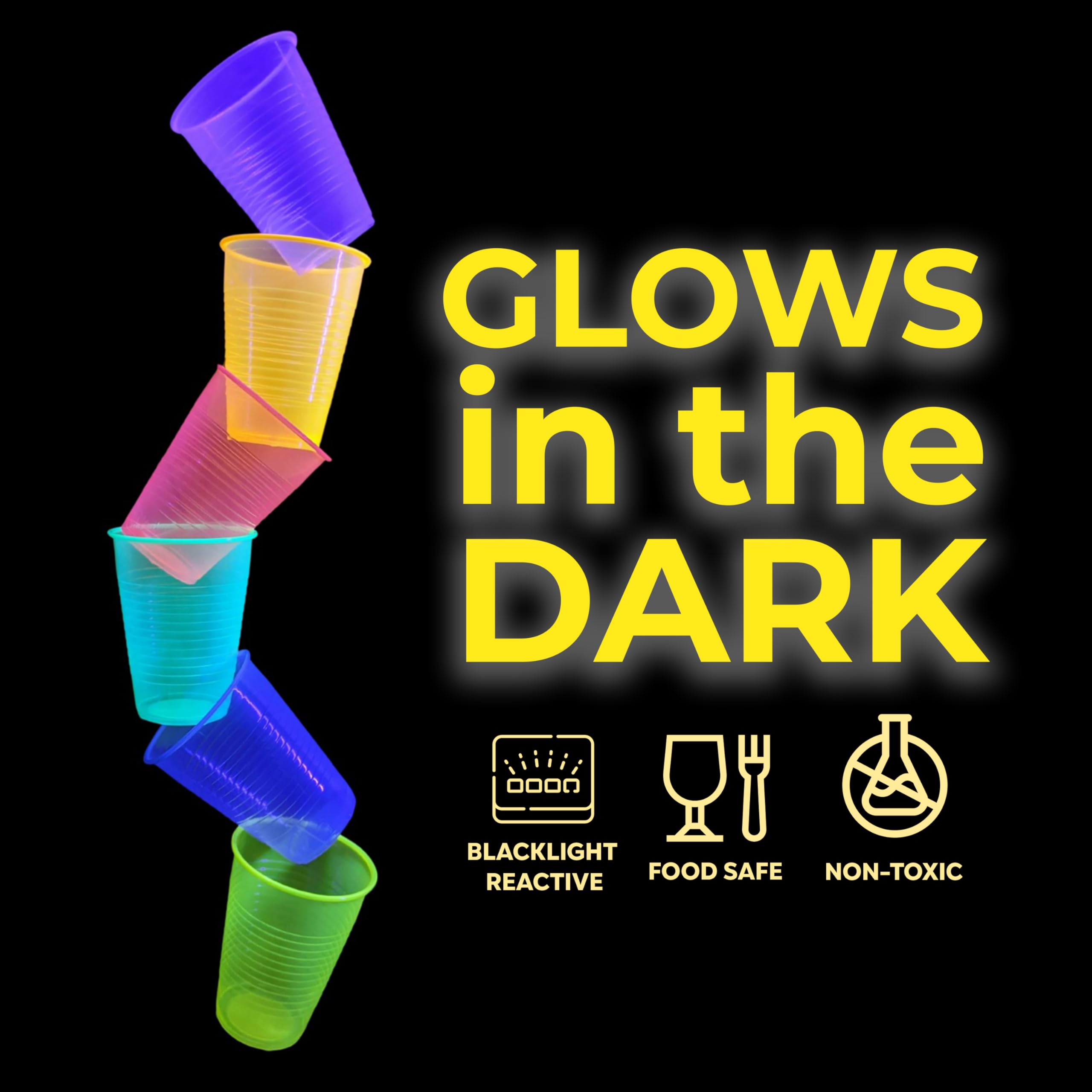 Exquisitas Copas Brillantes para Fiesta con Luz Negra - - Imagen 5