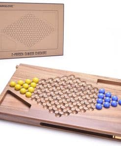 Juego de Mesa de Damas Chinas de Madera de 12.5" para dos