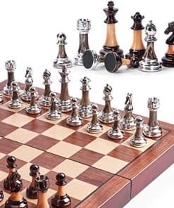 Juego de Ajedrez Grande 16''/42 cm con Tablero de Madera