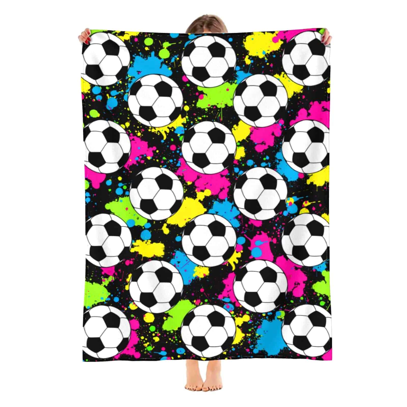 Manta de fútbol suave de franela para cama de niños, niñas, - Imagen 8