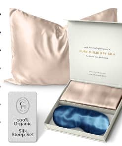 Funda de Almohada de Seda para Cabello y -Champagne Nude y A