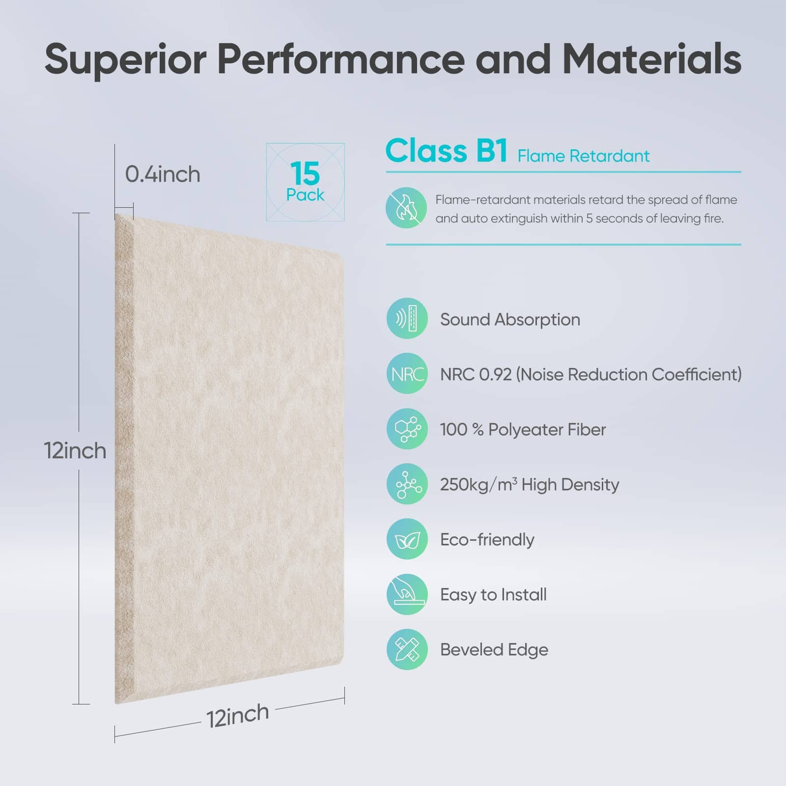 Berlai 8 Pack Paneles Acústicos Autoadhesivos Paneles de - Imagen 5