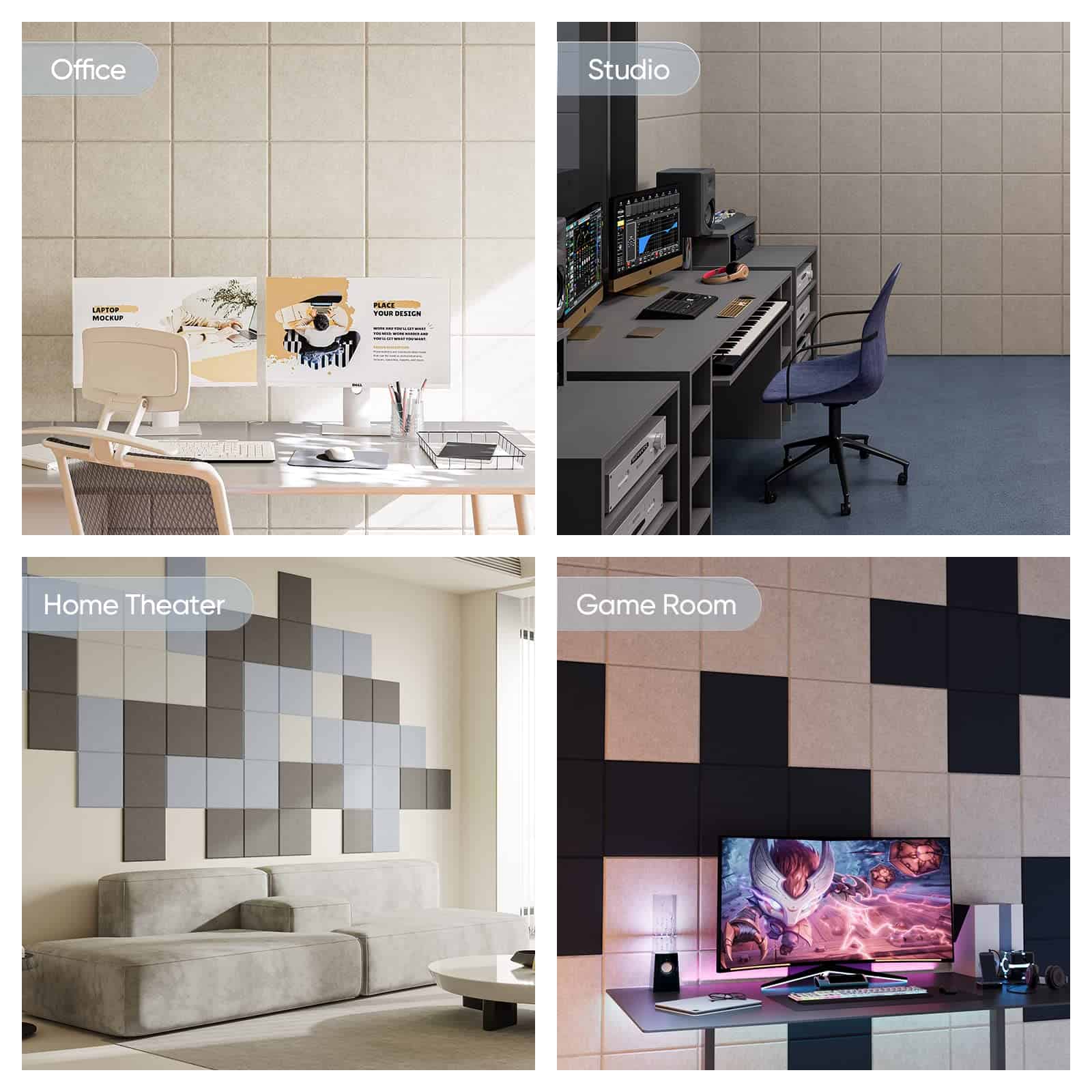 Berlai 8 Pack Paneles Acústicos Autoadhesivos Paneles de - Imagen 8