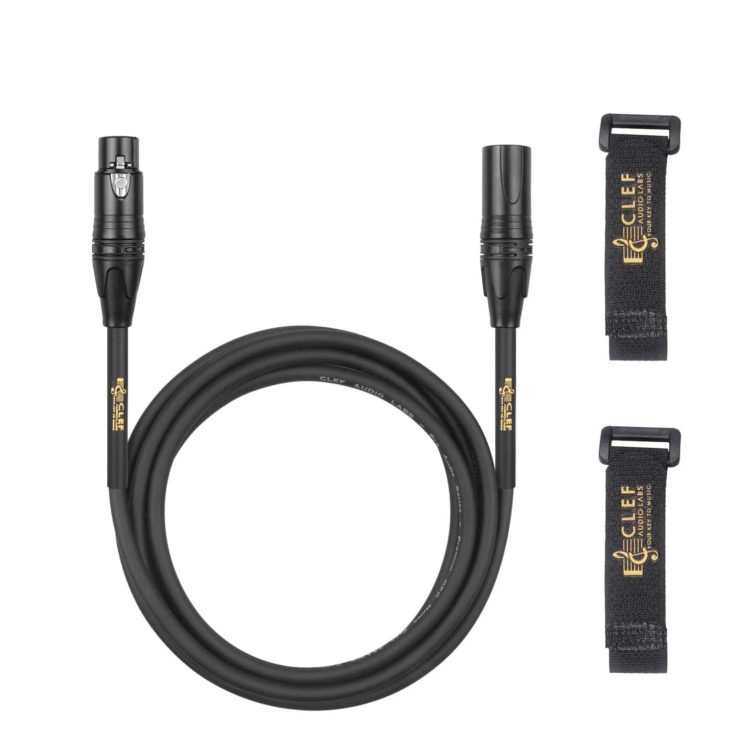 Clef Audio Labs Cable XLR Corto, 1 Pie [Paquete de 3]