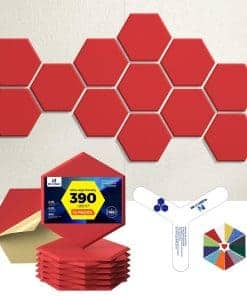 Paneles Acústicos Autoadhesivos Dexmoko -Rojo