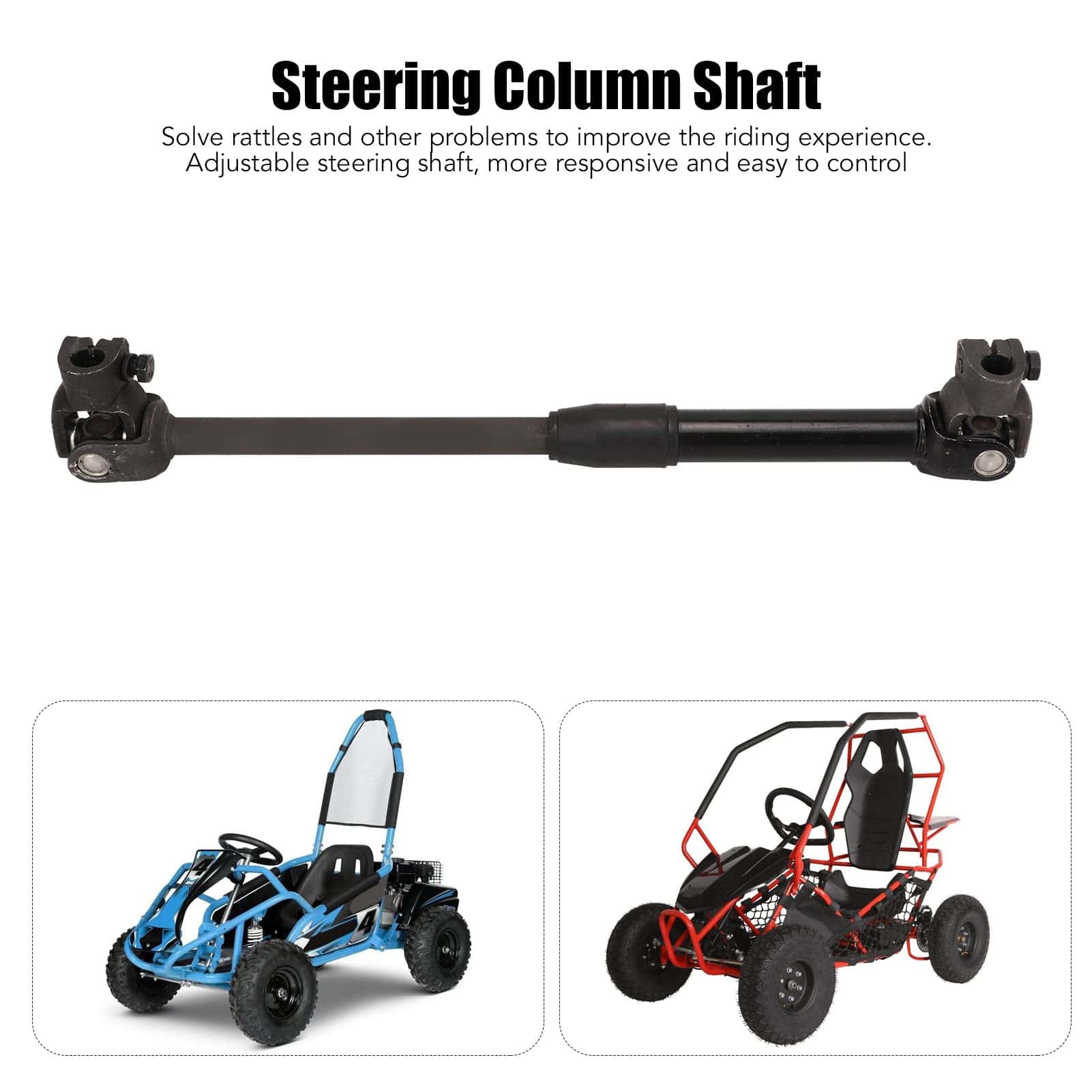 Eje de dirección asistida, 505 mm Largo Negro Acero - Imagen 4