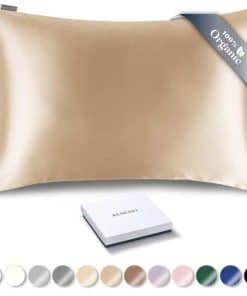 Funda de almohada de seda orgánica RENESSY -Caramelo