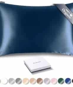 Funda de Almohada de Seda Orgánica RENESSY - -Azul Marino