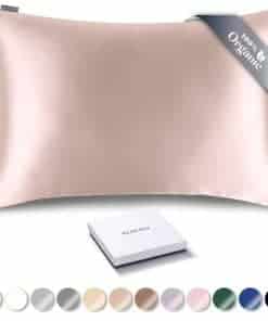 Funda de Almohada de Seda Orgánica RENESSY -Rosa Celestial