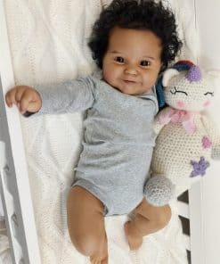 Muñecas bebé reborn realistas de niña negra - Muñecas de