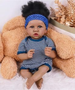 Muñeca Reborn MAIHAO Niña Negra con Cuerpo Suave Bebés de