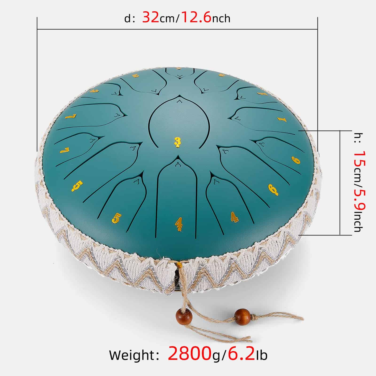 Tambores de Lengua de Acero ZXZYHFTY, 13 Pulgadas 15 Notas - Imagen 6