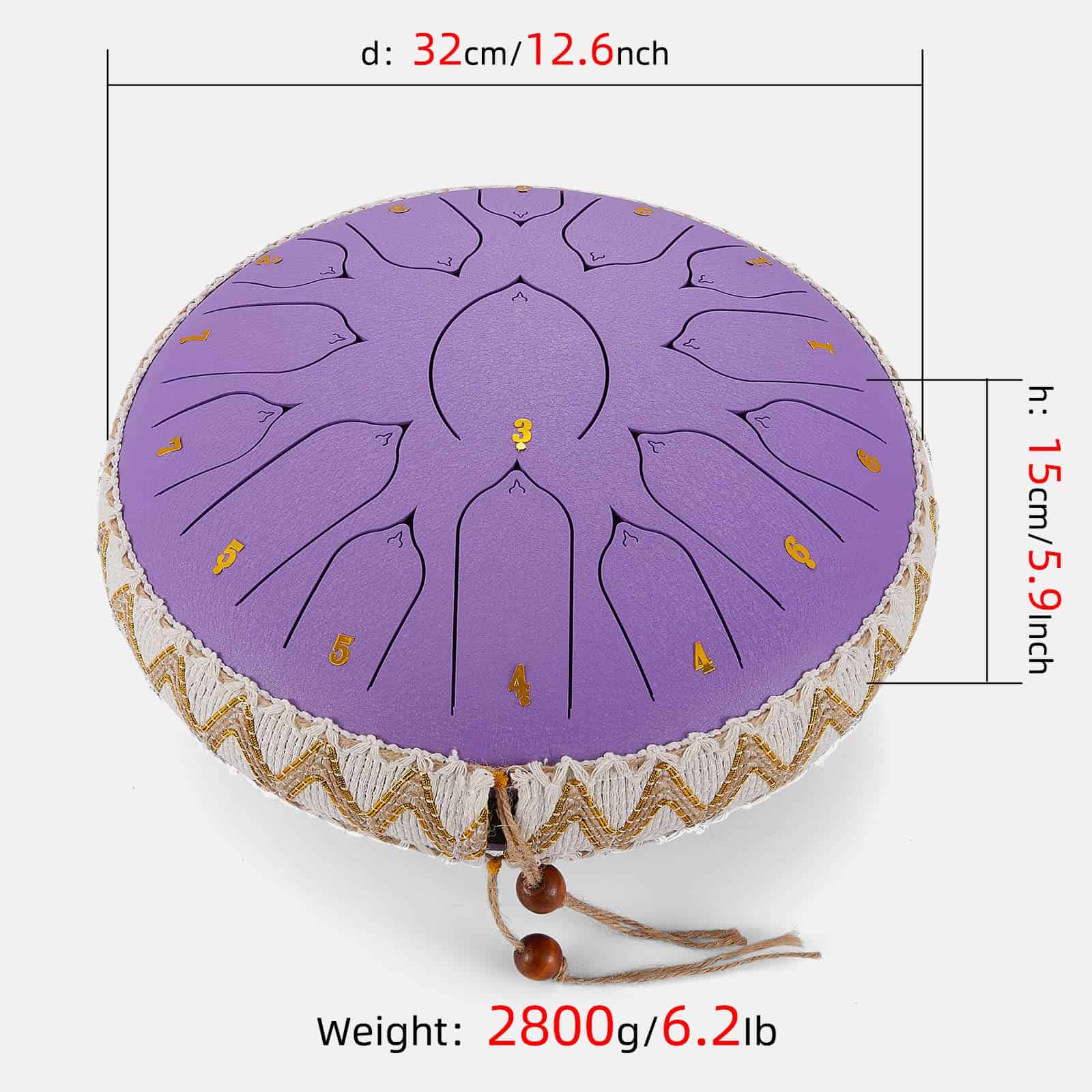 Batería de Lengua de Acero ZXZYHFTY, 13 Pulgadas 15 Notas - Imagen 6